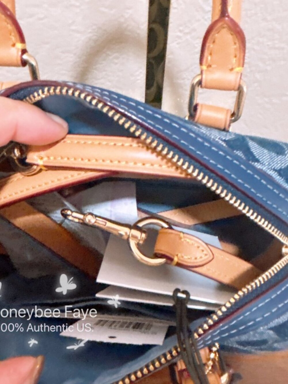 Mini Rowan Crossbody Bag In Signature Denim CY742 - Picture 7 of 14